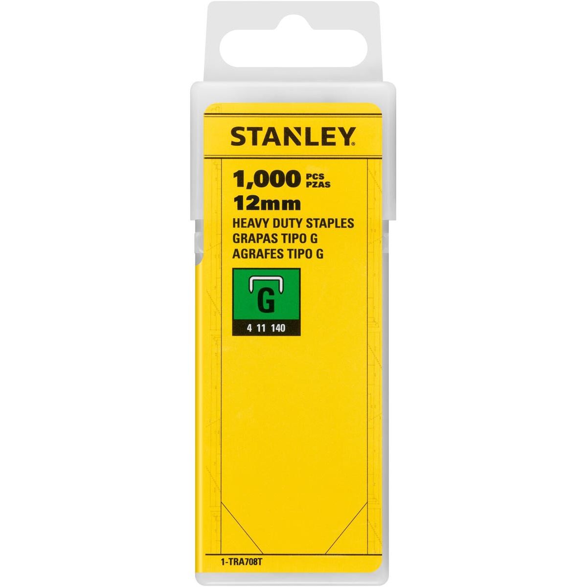 Stanley - Heftklammern Typ G, 12 mm, Schachtel mit 1.000 Heftklammern