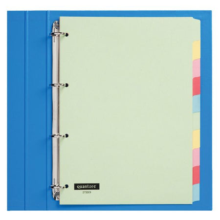 Quantore - Onglets 4 trous 10 pièces carton assorti