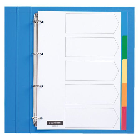 Quantore - Onglets 4 trous 5 pièces assortiment d'onglets PP