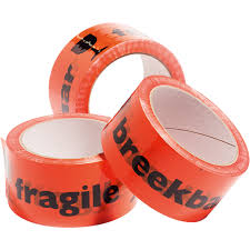Tape - 50mmx66mtr oranje 'Breekbaar Fragile' per stuk | 6 stuks