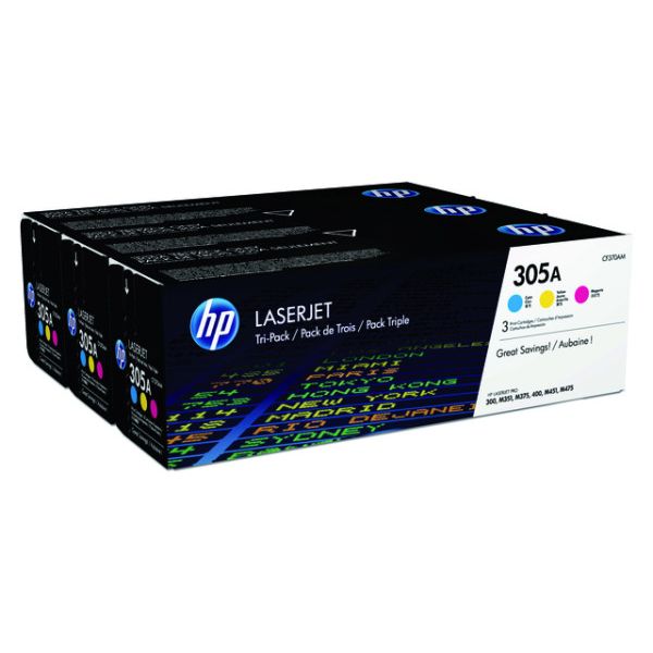 HP - Cartouche toner CF370AM 305A 3 couleurs