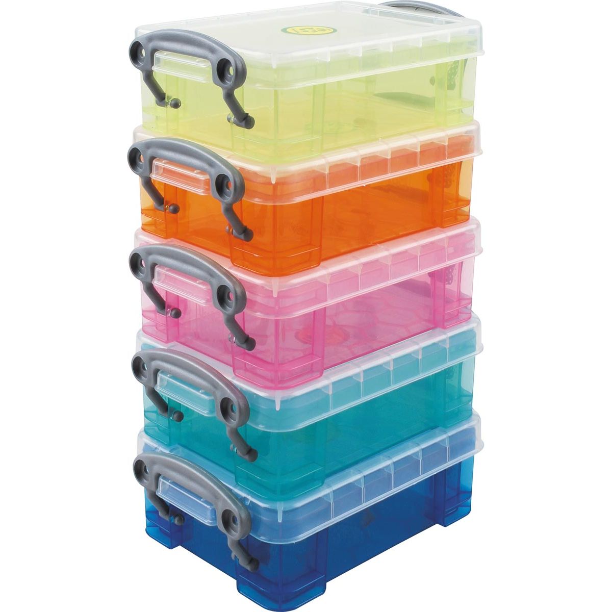Really Useful Box - Boîtes Coffret de rangement de 5 x 0,2 litre couleurs assorties