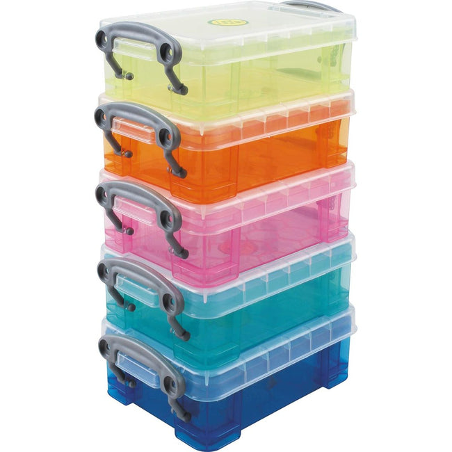 Really Useful Box - Boîtes Coffret de rangement de 5 x 0,2 litre couleurs assorties