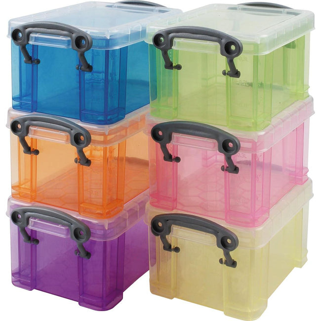 Really Useful Box - Boîtes Coffret de rangement de 6 x 0,33 litres couleurs assorties
