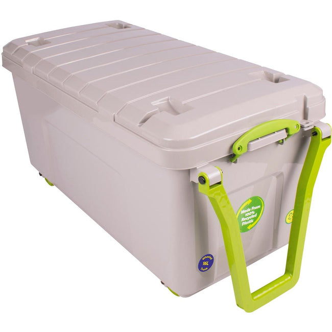 Really Useful Box -  Box recycled opbergkoffer op wieltjes 16 liter, grijs