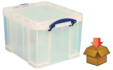 Really Useful Box -  Box 35 liter, transparant, per stuk verpakt in karton
