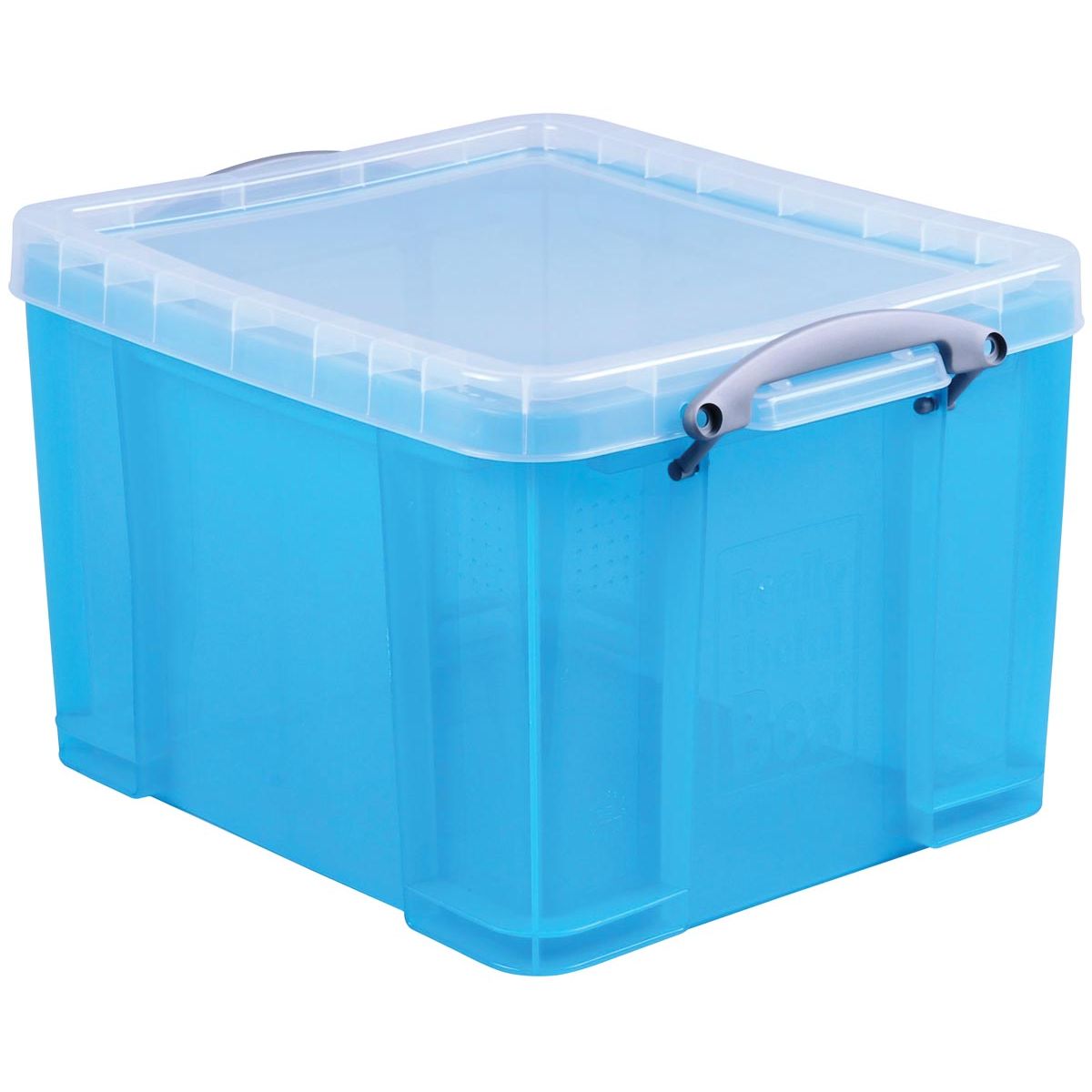 Really Useful Box - Boîte de rangement 35 litres, transparente bleu vif