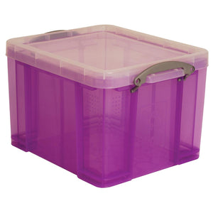 Really Useful Box - Boîte de rangement 35 litres, violet transparent