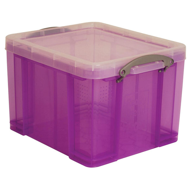 Really Useful Box - Boîte de rangement 35 litres, violet transparent