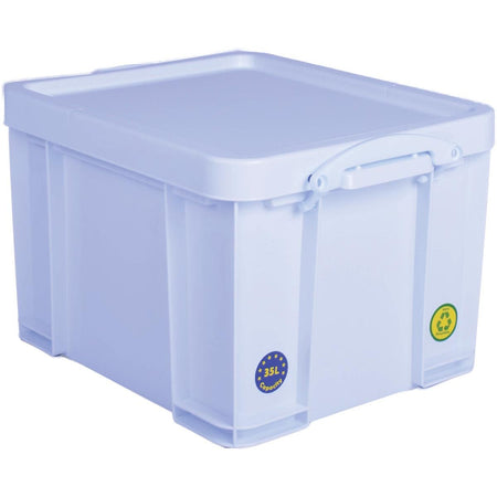 Really Useful Box -  Box opbergdoos 35 liter, neonwit met witte handvaten