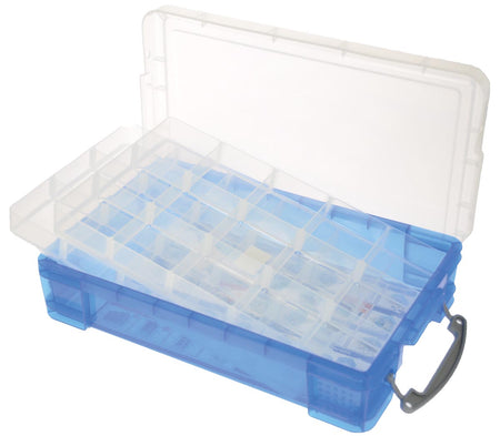 Really Useful Box -  Box opbergdoos 4 liter met 2 dividers, transparant blauw