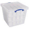Really Useful Box - Box Aufbewahrungsbox, 60 l, mit Einsatzbox, transparent