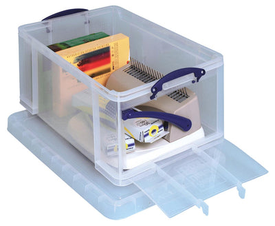 Really Useful Box - Box boîte de rangement 64 litres avec ouverture frontale, transparente