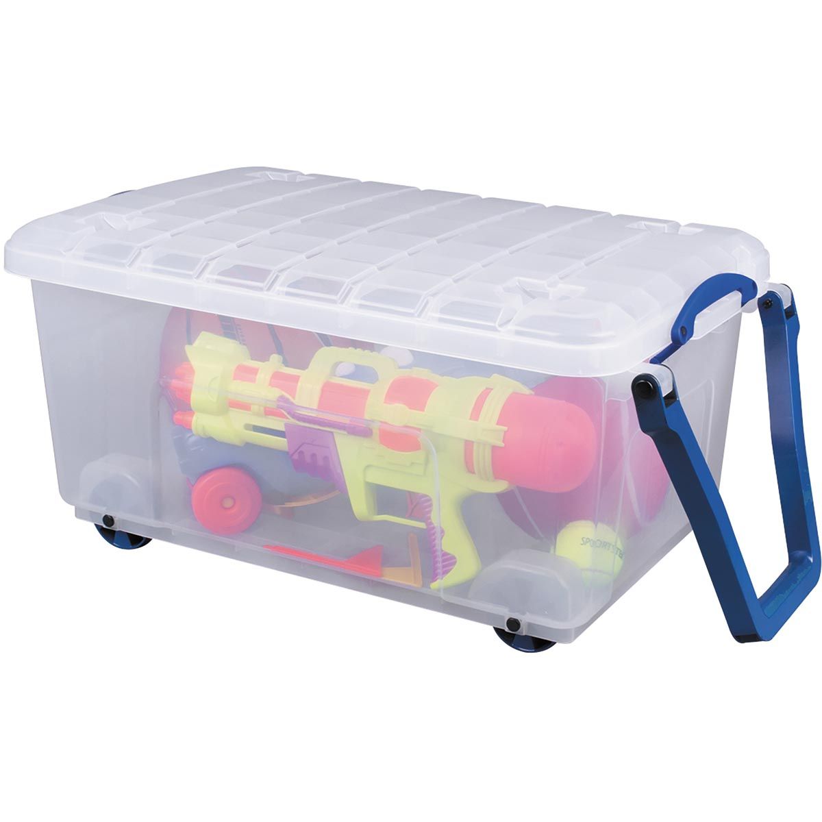 Really Useful Box -  Box opbergkoffer op wieltjes 64 l, transparant