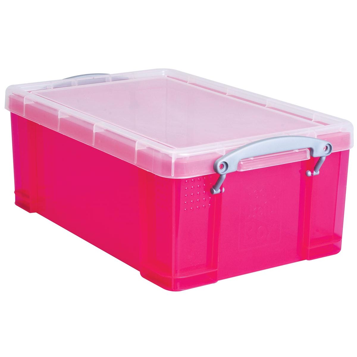 Really Useful Box - Boîte de rangement 9 litres, transparente rose vif