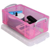 Really Useful Box - Box Aufbewahrungsbox 9 Liter, transparent rosa