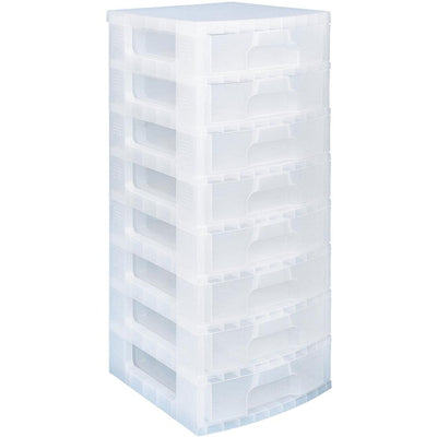 Really Useful Box - Caisson à tiroirs 8 x 9,5 l, transparent