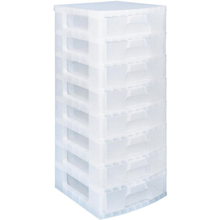 Really Useful Box - Caisson à tiroirs 8 x 9,5 l, transparent