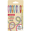 Uni-ball -  roller Signo Glitter, pointe large, geassorteerde kleuren, etui van 8 stuks