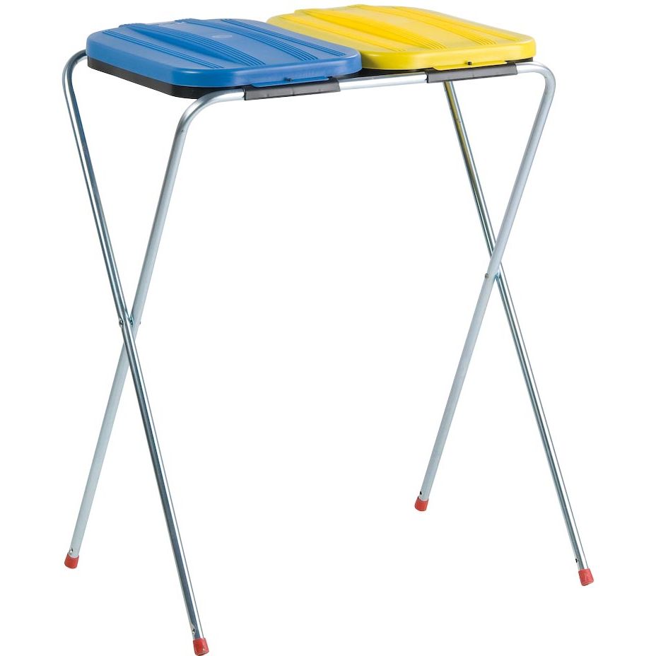 Artex - Support sac poubelle Duo 2 x 130 l, jaune et bleu