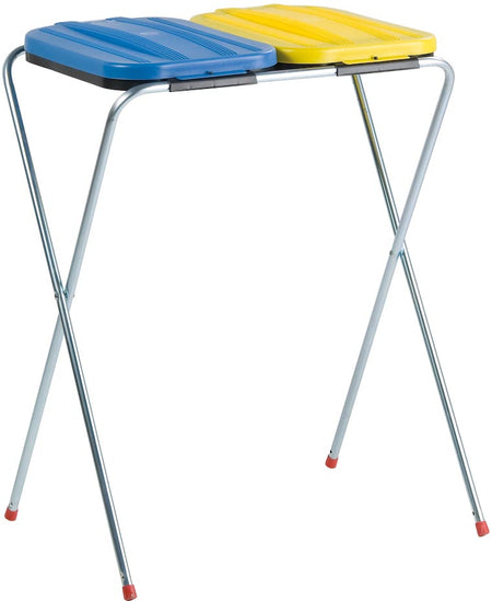 Artex - Support sac poubelle Duo 2 x 130 l, jaune et bleu