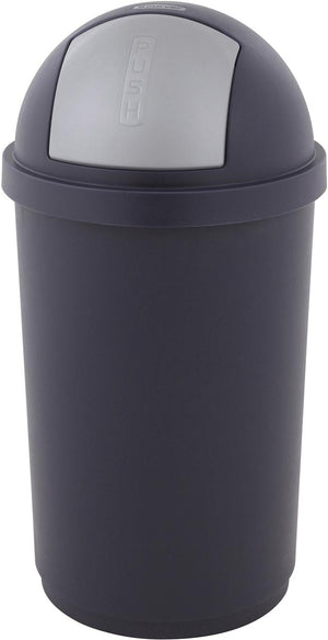 Curver - Abfallbehälter mit Druckdeckel 50 l, blau und grau