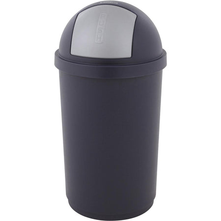 Curver - poubelle avec couvercle à pousser 50 l, bleu et gris