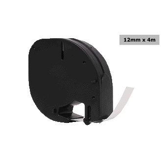 Quantore -  Labele 12267 12mmx4m transparant zwart