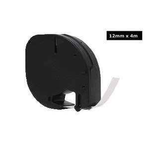 Quantore - Labele 91201 12mmx4m plastique noir sur blanc | 360 pièces