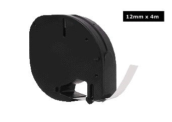 Quantore - Labele 91201 12mmx4m plastique noir sur blanc | 360 pièces