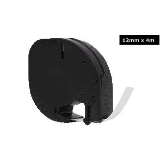 Quantore - Labele 91201 12mmx4m plastique noir sur blanc | 360 pièces