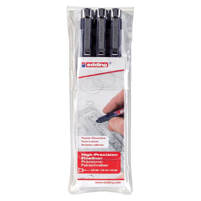 Edding-Fineliner Edding 1800 0.25-0.35-0,5 mm noir