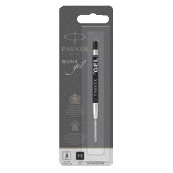 Parker -  Gelschrijvervulling Quink medium zwart blister à 1 stuk