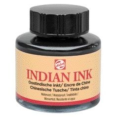 Talens -  Oost-Indische inkt zwart 30ml