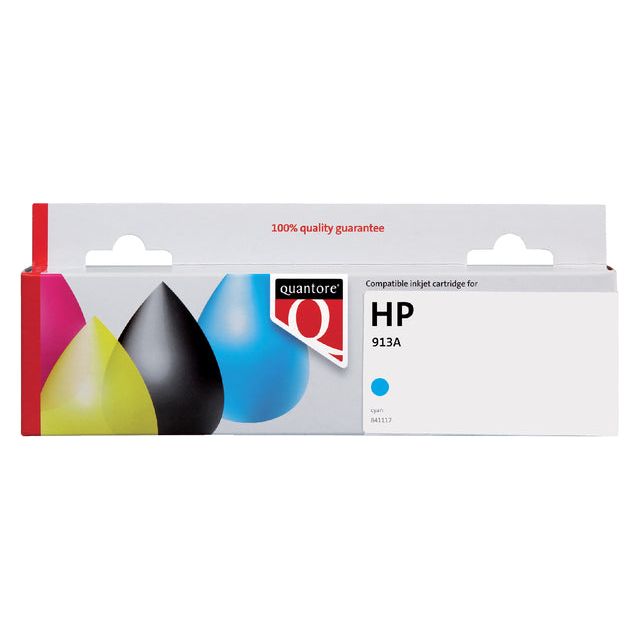 Quantore - Inkcartridge HP 913A F6T77CN Bleu