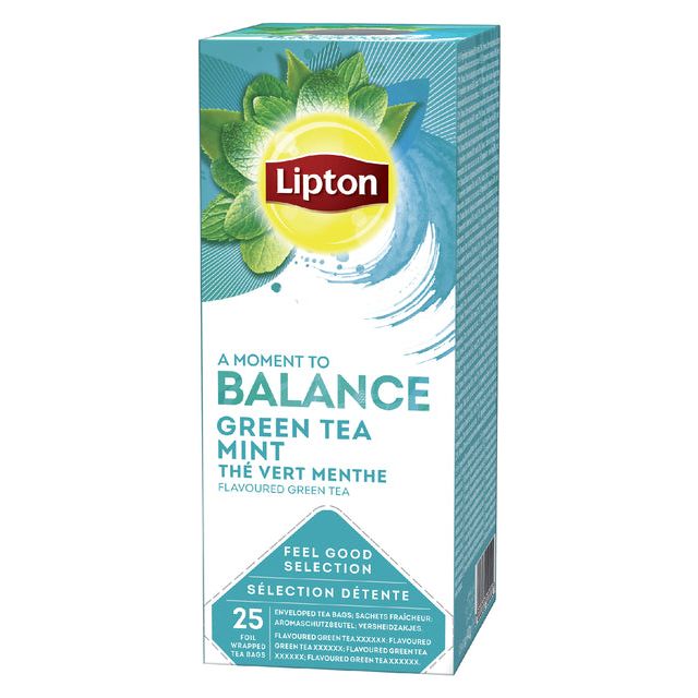 Lipton - Thé Lipton Balance Green Tea Mint 25x1.5gr | 6 pièces