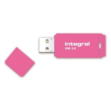 Integral - Clé USB 3.0 64Go rose fluo