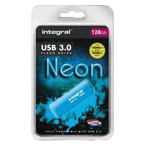 Integral -  INFD128GBNEONB3.0 USB flash drive 128 GB USB Type-A 3.2 Gen 1 (3.1 Gen 1) Blauw