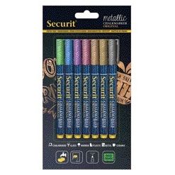 Securit - Kreidemarker SMA-100 rund 1-2mm metallic sortiert 7 Stück