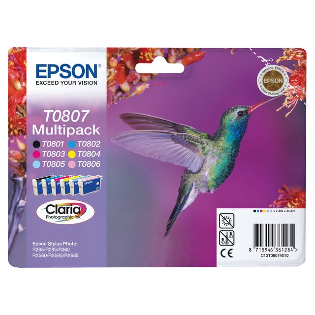 Epson - Inkcartridge Epson T0807 noir + 5 couleurs