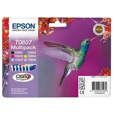Epson - Cartouche d'encre T0807 noire + 5 couleurs