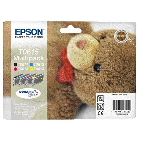 Epson - Cartouche d'encre T0615 noire + 3 couleurs