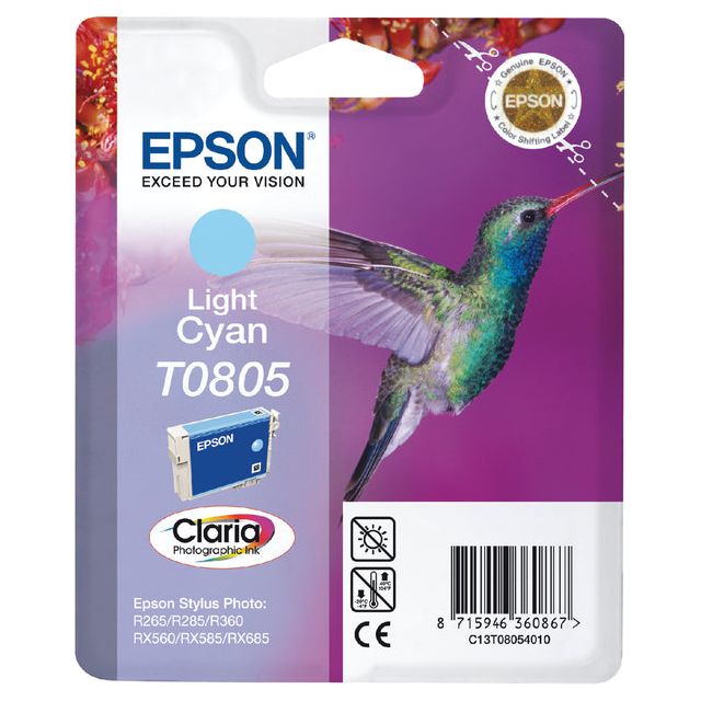 EPSON - Cartouche à encre Epson T0805 bleu clair