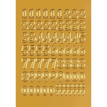 HERMA - Etiquette 4184 12mm chiffres 0-9 feuille d'or 66 pièces