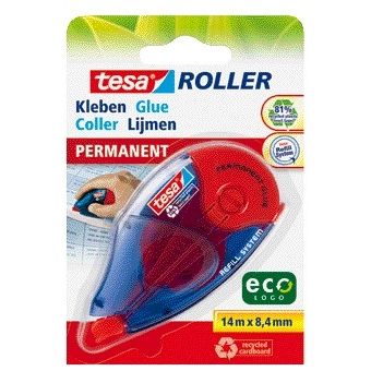Tesa -  Lijmroller eco permanent navulbaar op blister