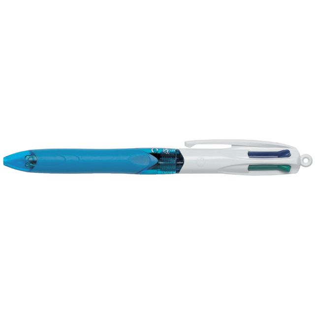 BIC - 4 couleurs Grip 4 -Color Ball Pen, moyen, couleurs d'encre classique, bleu du corps