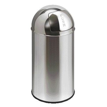 Vepa Bins - Poubelle Pushcan avec couvercle à pression 40 litres argent