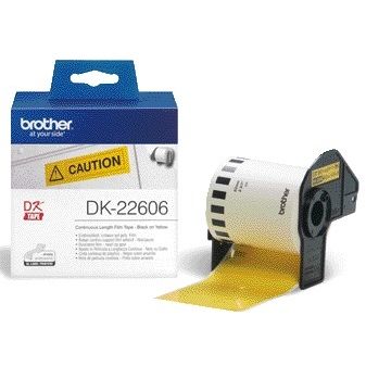 Brother - Etiquette DK-22606 continue 62mm 1 rouleau de 15m jaune | 3 pièces
