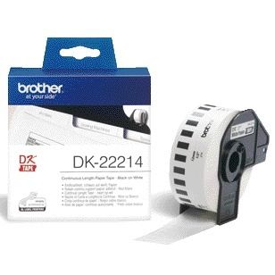 Brother -  Etiket  dk22214 doorlopend 12mm 30m wit | 3 stuks