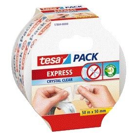 Tesa - Verpackungspackung® s Crystal Clear 50mx50mm handaufreißbar transparent | 6 Stück